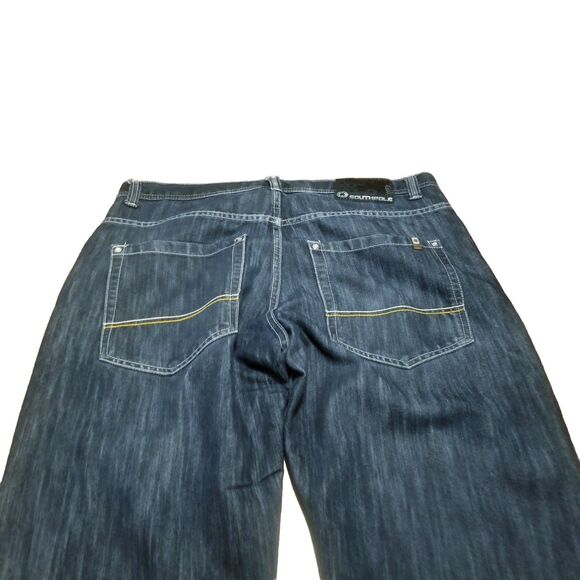 Southpole Jeans Men's Size 38x34 Dark Wash Baggy Y2K Hip Hop 90's Skater (37x33) - Picture 4 of 6